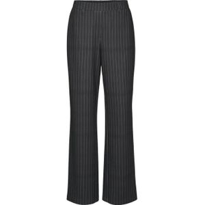 VERO MODA gestreepte straight fit broek VMMAYA zwart