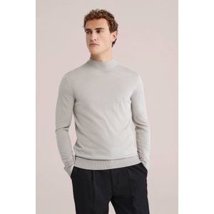 WE Fashion - Trui - Lichtgrijs - Knitwear - Opstaande Kraag