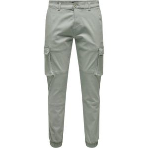 ONLY & SONS tapered fit cargo broek ONSCAM STAGE lichtgrijs