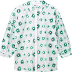 POM Amsterdam blouse met all over print wit/ groen