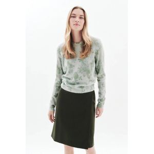Caroll gebloemde gebreide trui lichtgroen