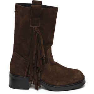 Steve Madden Benedict-F suède halfhoge laarzen met franjes bruin