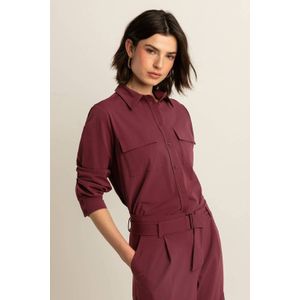 Expresso travelstof blouse donkerrood