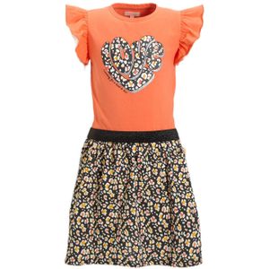 Orange Stars jurk Phillipa met printopdruk multi