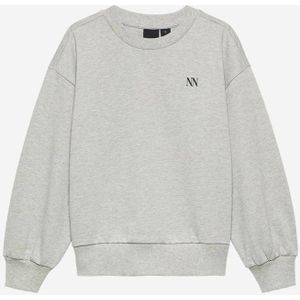 NIK&NIK sweater met backprint grijs melange