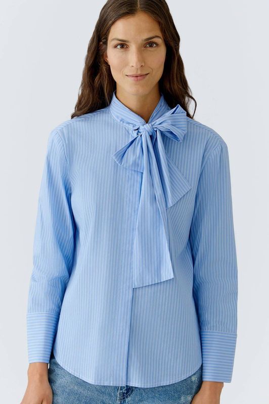 Oui - Blouse lange mouw - Blauw - 0087627