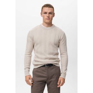 Mango Man trui gebreid ecru