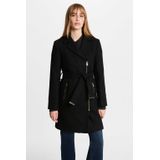 MORGAN - Halflange Jas - Zwart - Wol