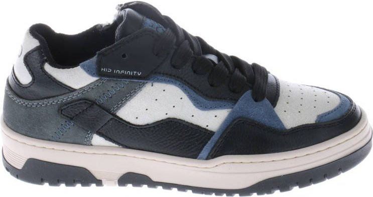 Hip - Leren Sneakers - Blauw/Wit