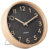 Table clock Pure wood grain black