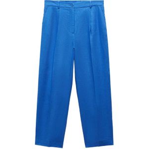 Mango straight fit pantalon blauw