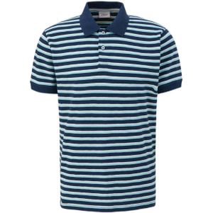 s.Oliver gestreepte regular fit polo turquoise