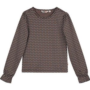 Moodstreet gebreide top Sara met all over print zwart/ecru