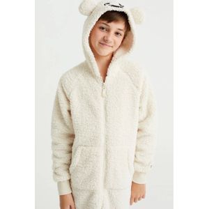 WE Fashion teddy onesie met capuchon ecru