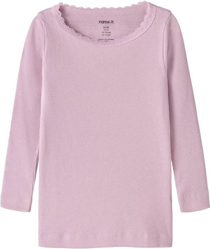 NAME IT MINI longsleeve rib gebreid roze
