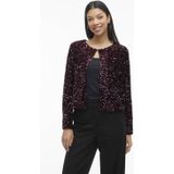 VILA gevoerd vest donkerrood met pailletten