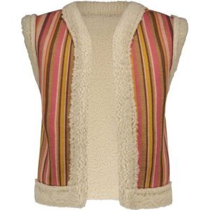 B.Nosy gestreept gilet Gwen ecru/roze/geel