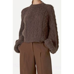 Another-Label trui donkerbruin gebreid