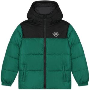 BLACK BANANAS gewatteerde winterjas JR. PEEK PUFFER JACKET diepgroen/zwart