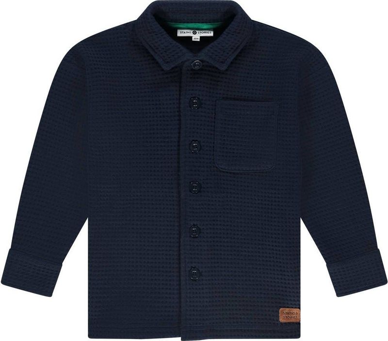 Stains&Stories overhemd donkerblauw