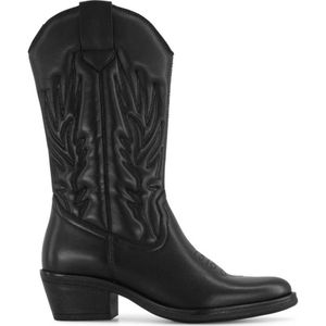 5th Avenue leren cowboylaarzen zwart