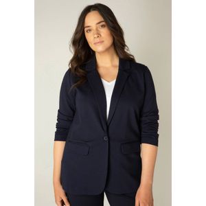 Base Level Curvy ongevoerde blazer Aya donkerblauw