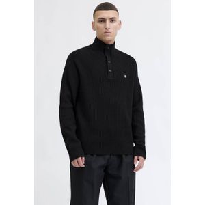 JACK & JONES PREMIUM trui rib gebreid zwart