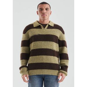 Gebreide Trui - Casual - V-hals - Blokstrepen - Losse Pasvorm