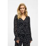 OBJECT blousetop met stippen zwart