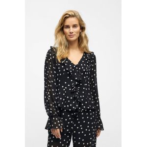 OBJECT blousetop met stippen zwart