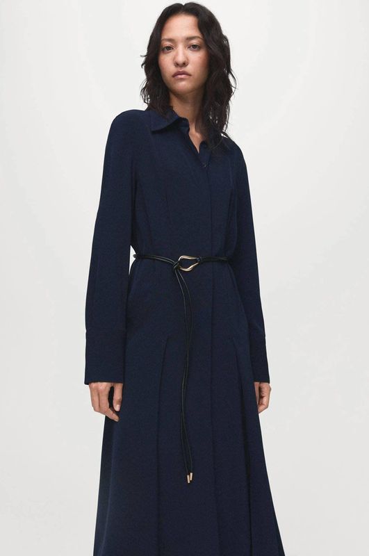 Mango A-lijn jurk marineblauw