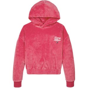 Tommy Hilfiger velours hoodie roze