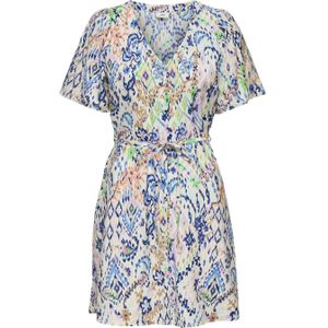 Jacqueline de Yong - Ecru Dessin Jurk - Viscose - Elegante Uitstraling