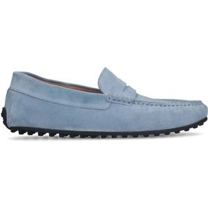 Manfield Suède Mocassins Blauw