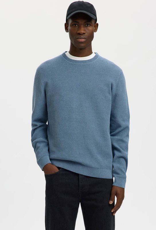 SELECTED HOMME gebreide trui blauw