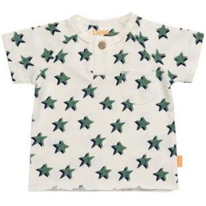 BESS baby T-shirt met sterren wit/groen