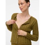 Gebreid Vest - Regular Fit - O-hals - Lange Mouwen - Cropped