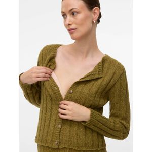 Gebreid Vest - Regular Fit - O-hals - Lange Mouwen - Cropped