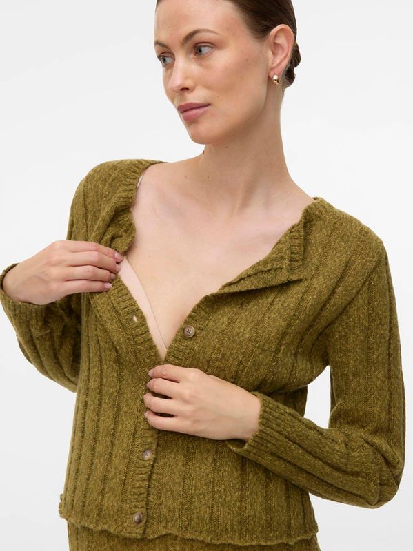 Gebreid Vest - Regular Fit - O-hals - Lange Mouwen - Cropped