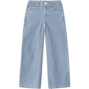 NAME IT KIDS gestreepte wide leg jeans NKFROSE medium blue denim