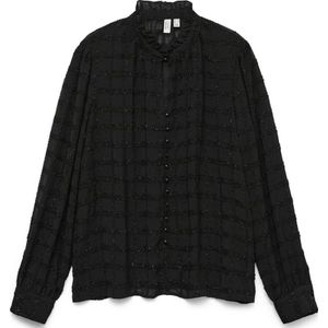 VERO MODA geruit blousetop zwart met glitter