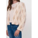 Geisha - 55885 - Jas - Ecru - Luxe Ruitpatroon - Dames