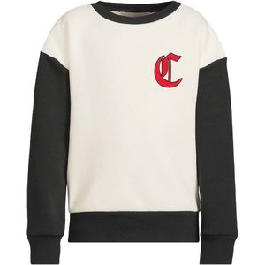 Coolcat - Ace - Sweater - Off-white/Zwart - Colourblock met Printopdruk