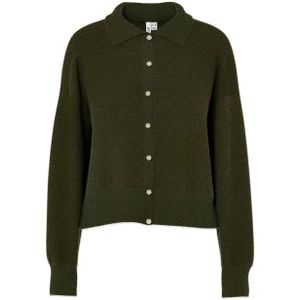 HYPEDROP gebreid vest donkergroen