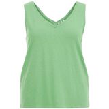 WE Fashion Curve top met open rug groen