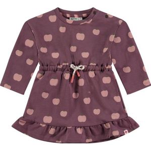 Babyface baby jurk met all over print en ruches donkerrood/roze