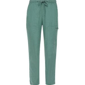 s.Oliver cropped tapered fit broek petrol