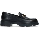 Manfield Leren Chunky Loafers Zwart