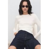 MANGO - RIRA - Trui - Ecru - Slanke Pasvorm - Lange Mouw