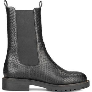 POSH by Poelman Lea chelsea boots met slangenprint zwart